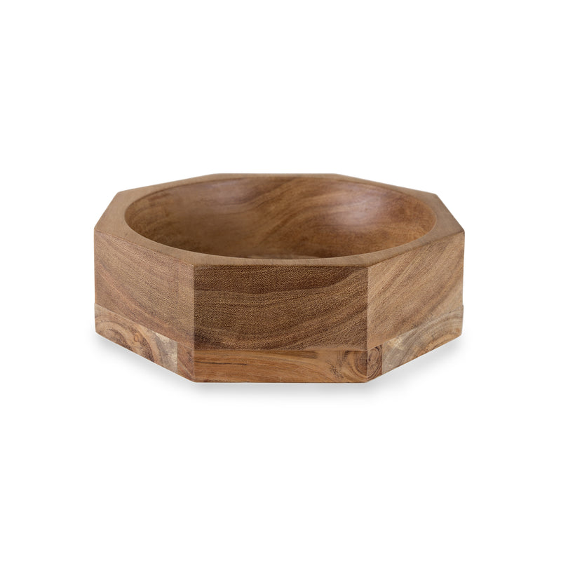 media image for acacia wood modernist octagonal bowl in various sizes design by sir madam 3 241
