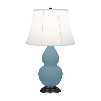 product image for matte steel blue glazed ceramic double gourd accent lamp by robert abbey ra mob14 5 0