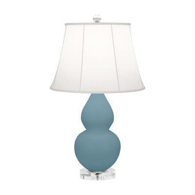 product image for matte steel blue glazed ceramic double gourd accent lamp by robert abbey ra mob14 7 62