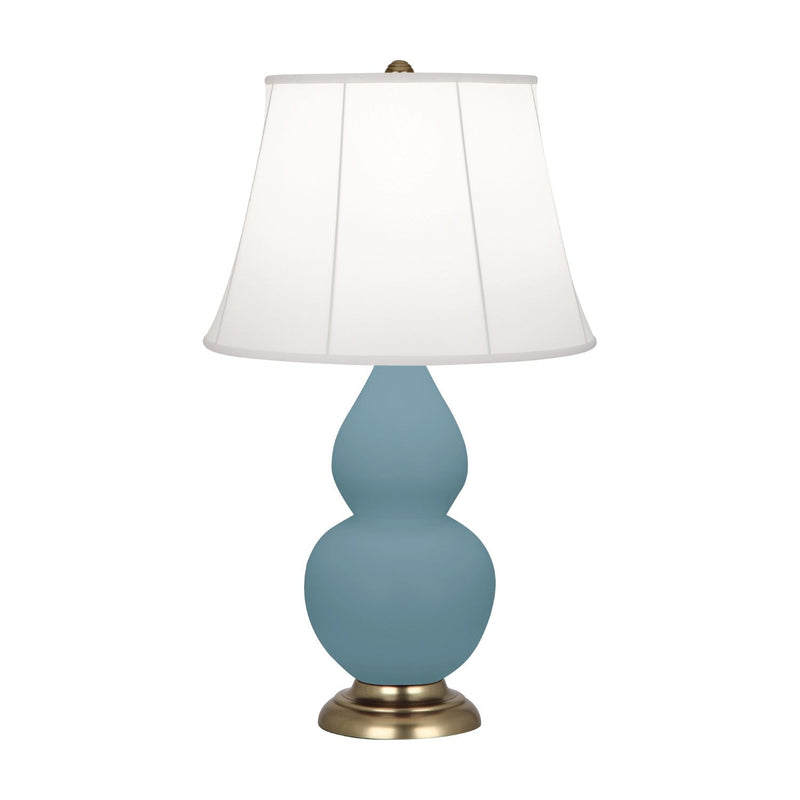 media image for matte steel blue glazed ceramic double gourd accent lamp by robert abbey ra mob14 1 28