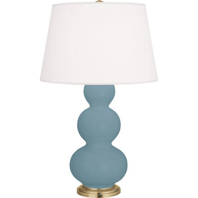 product image for triple gourd matte steel blue glazed ceramic table lamp by robert abbey ra mob41 2 47