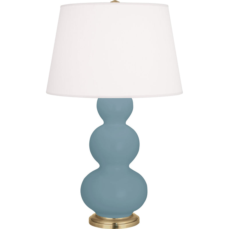 media image for triple gourd matte steel blue glazed ceramic table lamp by robert abbey ra mob41 2 297