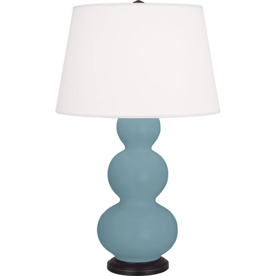 product image of triple gourd matte steel blue glazed ceramic table lamp by robert abbey ra mob41 1 512