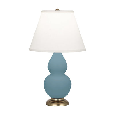 product image for matte steel blue glazed ceramic double gourd accent lamp by robert abbey ra mob14 2 61