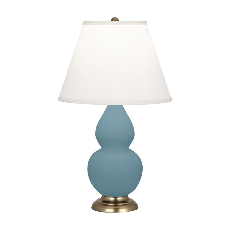 media image for matte steel blue glazed ceramic double gourd accent lamp by robert abbey ra mob14 2 261