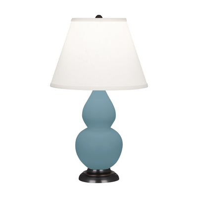 product image for matte steel blue glazed ceramic double gourd accent lamp by robert abbey ra mob14 6 81