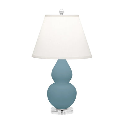 product image for matte steel blue glazed ceramic double gourd accent lamp by robert abbey ra mob14 8 40