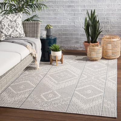 product image for Shiloh Indoor/ Outdoor Tribal Gray & Cream Area Rug 77