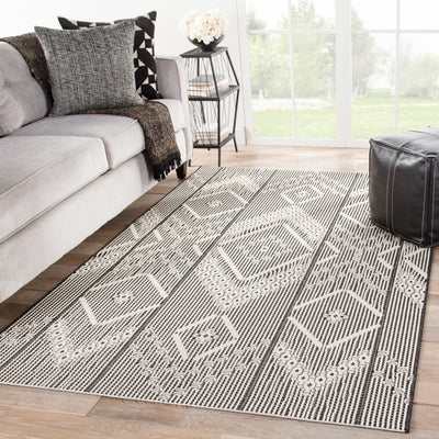 product image for Shiloh Indoor/ Outdoor Tribal Dark Gray & Cream Area Rug 9