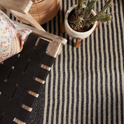 product image for Strand Indoor/Outdoor Striped Dark Grey & Beige Rug by Jaipur Living 91