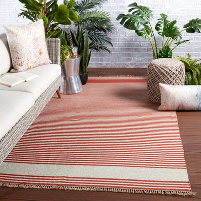 product image for Strand Indoor/Outdoor Striped Rust & Beige Rug by Jaipur Living 21
