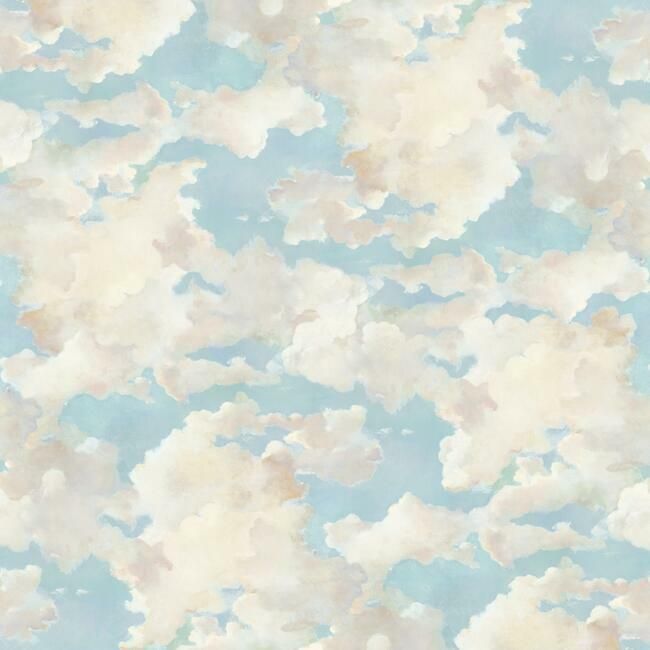 media image for sample cloud over mural in light blue from the murals resource library vol 2 by york wallcoverings 1 245