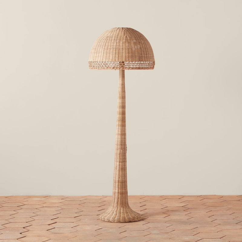 media image for rattan mushroom floor lamp by woven musfl na 1 239