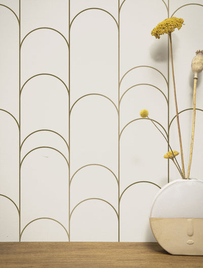 product image for Golden Lines Ivory/Gold MW-067 Wallpaper by Kek Amsterdam 48