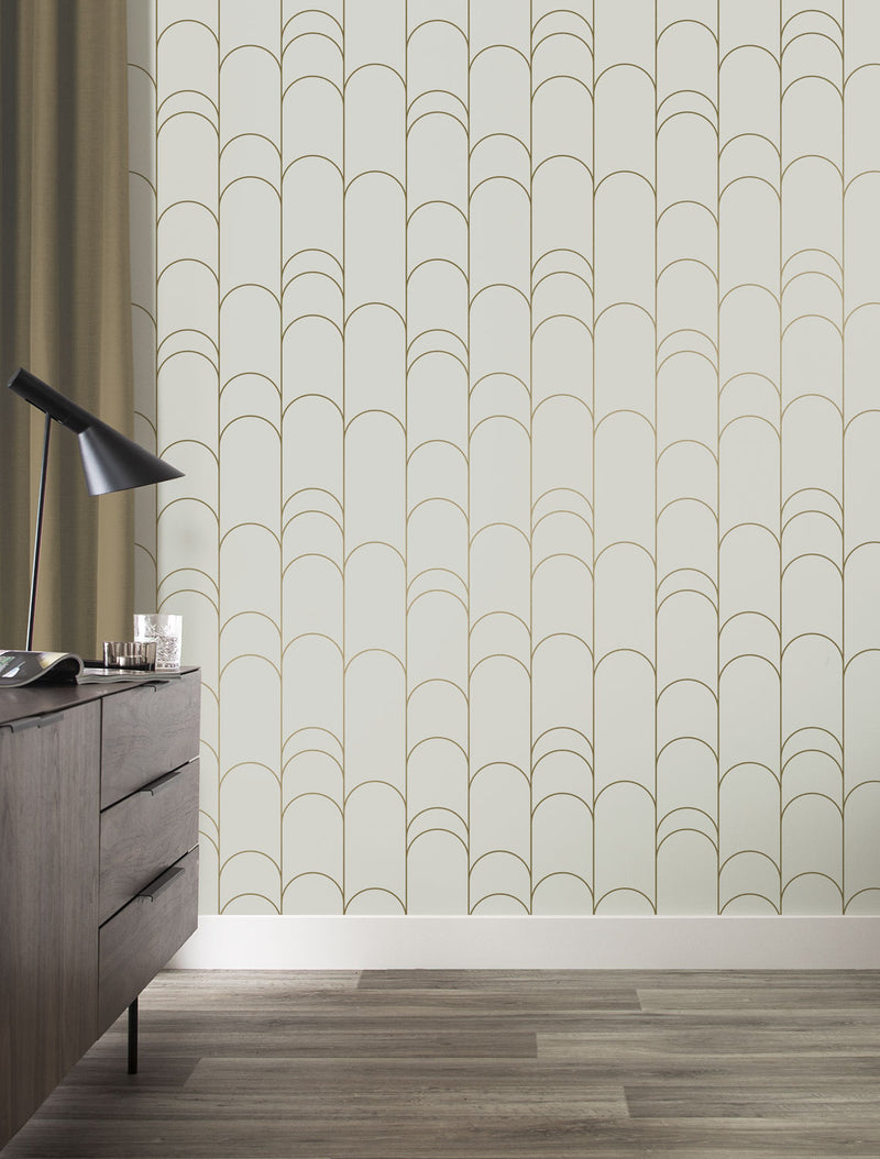 media image for Golden Lines Sand/Gold MW-068 Wallpaper by Kek Amsterdam 296