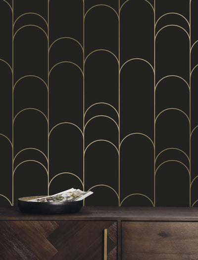 product image for Golden Lines Black/Gold MW-071 Wallpaper by Kek Amsterdam 58