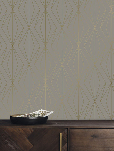 product image of Golden Lines Taupe/Gold MW-075 Wallpaper by Kek Amsterdam 537