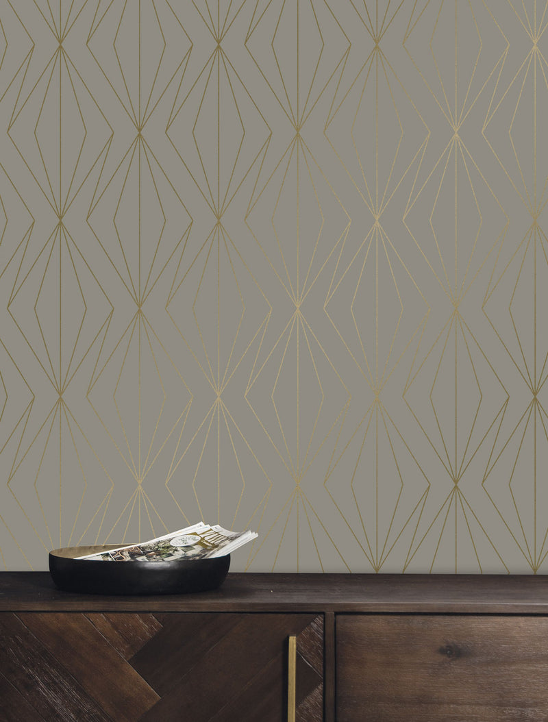 media image for Golden Lines Taupe/Gold MW-075 Wallpaper by Kek Amsterdam 22
