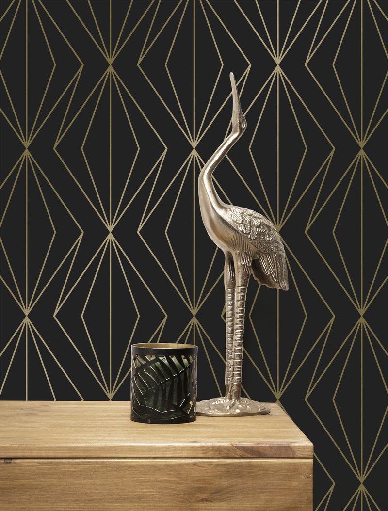 media image for Golden Lines Black/Gold MW-076 Wallpaper by Kek Amsterdam 235