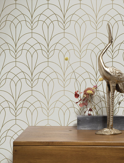 product image of Golden Lines Sand/Gold MW-083 Wallpaper by Kek Amsterdam 556