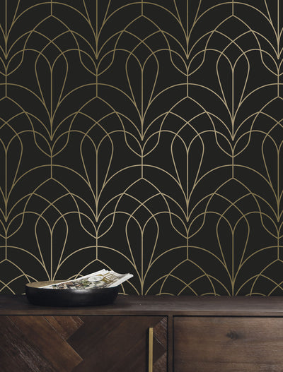 product image of Golden Lines Black/Gold MW-086 Wallpaper by Kek Amsterdam 59