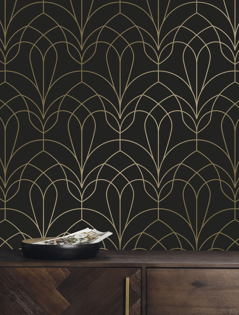 media image for Golden Lines Black/Gold MW-086 Wallpaper by Kek Amsterdam 273