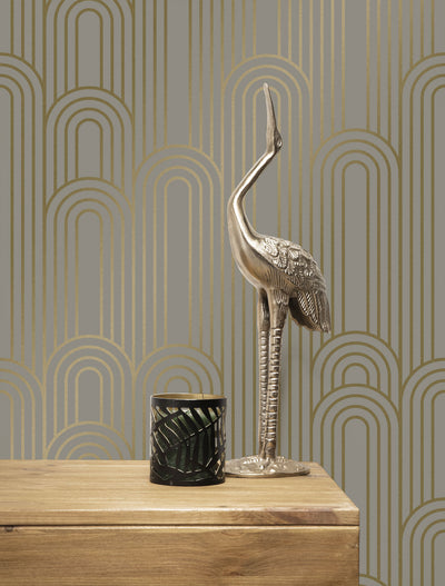 product image of Golden Lines Taupe/Gold MW-090 Wallpaper by Kek Amsterdam 528