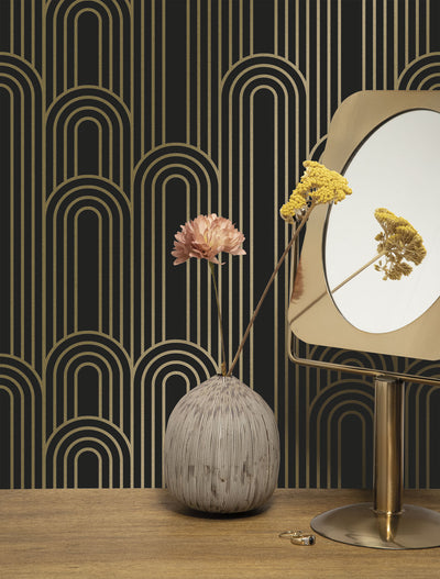 product image for Golden Lines Black/Gold MW-091 Wallpaper by Kek Amsterdam 26
