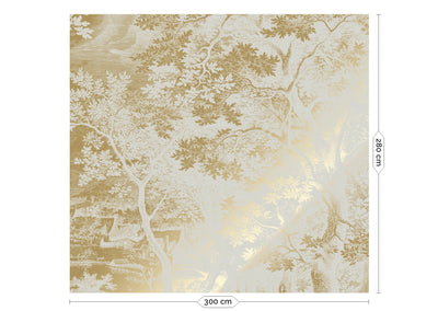 product image for Gold Metallic Wall Mural No. 4 Engraved Landscapes in Sand 24