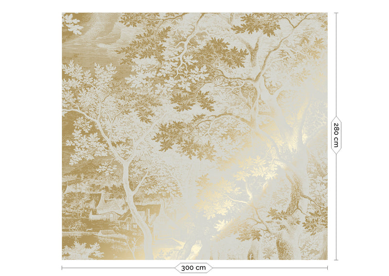 media image for Gold Metallic Wall Mural No. 4 Engraved Landscapes in Sand 236