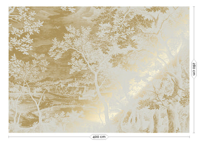 product image for Gold Metallic Wall Mural No. 4 Engraved Landscapes in Sand 75