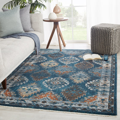 product image for Lia Medallion Blue & Rust Rug by Jaipur Living 96