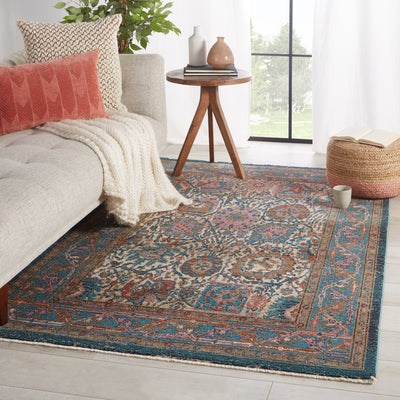 product image for romilly oriental teal rust area rug by jaipur living 5 57