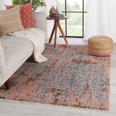 product image for zea trellis pink teal area rug by jaipur living 5 86