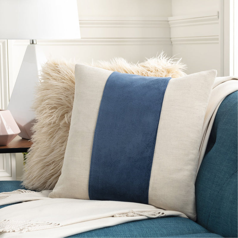 media image for Moza MZA-003 Velvet Pillow in Navy & Ivory by Surya 236