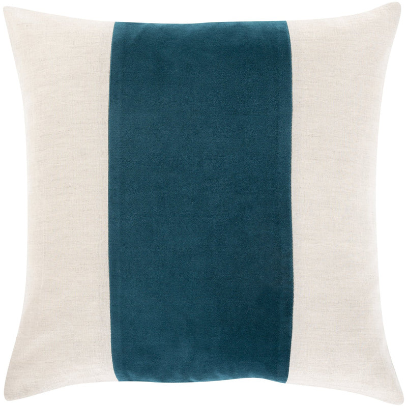media image for Moza MZA-004 Velvet Pillow in Teal & Ivory by Surya 294