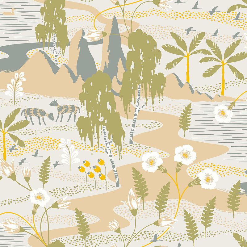 media image for Magisk Beige Oasis Wallpaper from the Wonderland Collection by Brewster Home Fashions 266