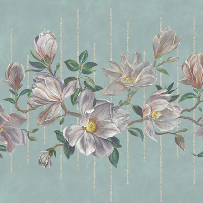 product image for Magnolia Frieze Wall Mural in Aqua and Ochre from the Folium Collection by Osborne & Little 7