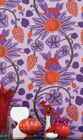 media image for Maharani Wallpaper in Purple and Reds from the Sariskar Collection by Osborne & Little 232