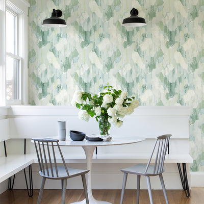 product image of Mahi Green Abstract Wallpaper from the Scott Living II Collection by Brewster Home Fashions 586