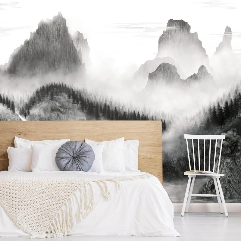 media image for Majestic Mountains Peel & Stick Wall Mural in Grey by RoomMates for York Wallcoverings 221