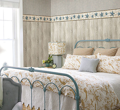 product image for Mapleton Taupe Faux Wood Wallpaper from the Seaside Living Collection by Brewster Home Fashions 91