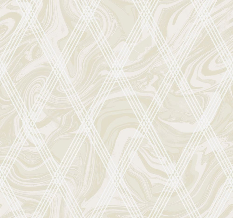 media image for Marble Diamond Geometric Wallpaper in Gold and White from the Casa Blanca II Collection by Seabrook Wallcoverings 299