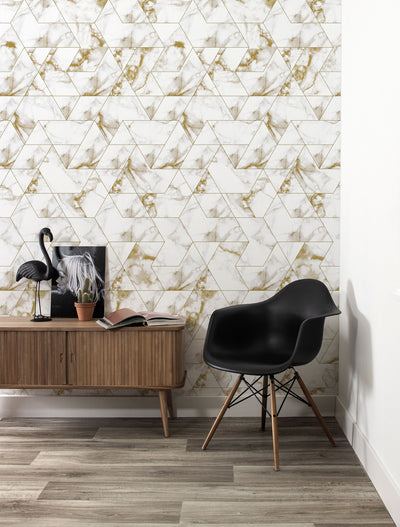 product image for Marble Mosaic Wallpaper in Gold by KEK Amsterdam 89