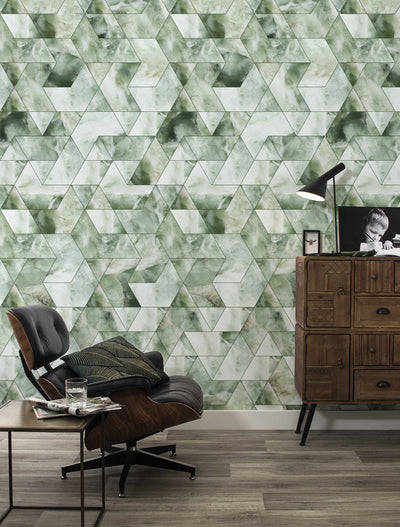 product image for Marble Mosaic Wallpaper in Green by KEK Amsterdam 0
