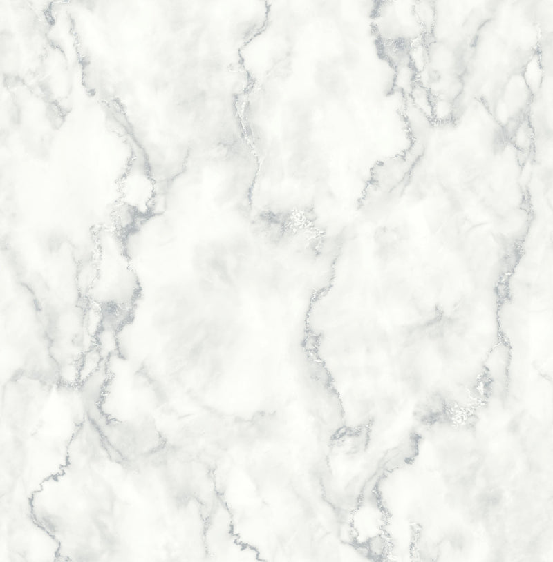media image for Marble Texture Peel-and-Stick Wallpaper in Grey and White by NextWall 273