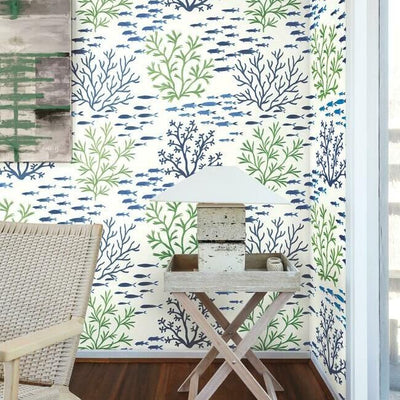 product image for Marine Garden Wallpaper in Fern from the Water's Edge Collection by York Wallcoverings 16