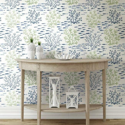 product image for Marine Garden Wallpaper in Fern from the Water's Edge Collection by York Wallcoverings 43