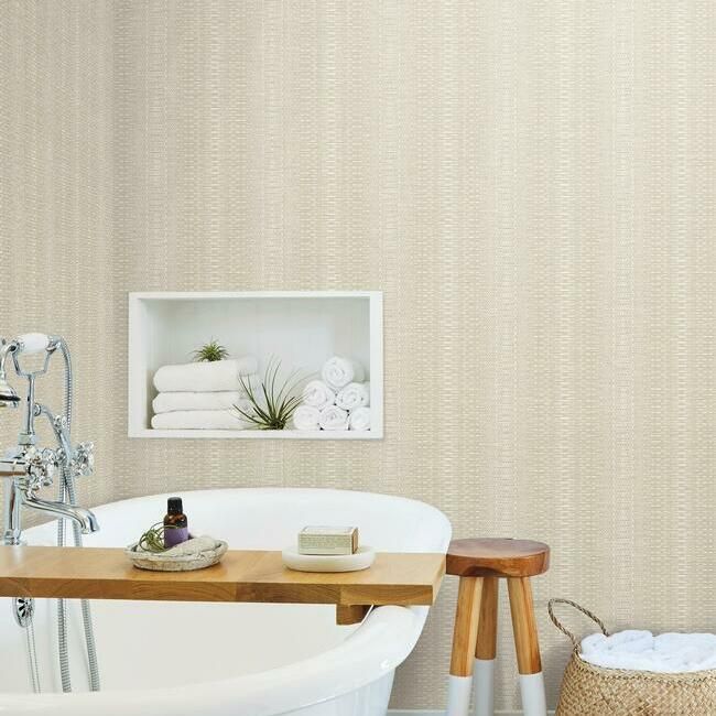 media image for Market Stripe Wallpaper in Caramel from the Simply Farmhouse Collection by York Wallcoverings 292