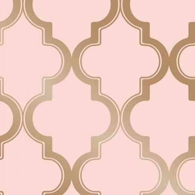 product image for Marrakesh Self-Adhesive Wallpaper in Pink and Metallic Gold design by Tempaper 69